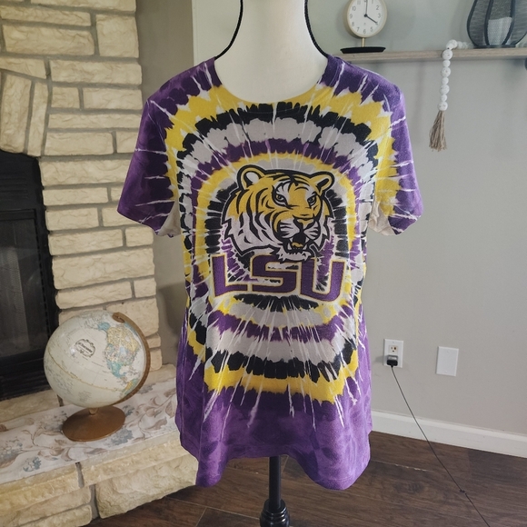 LSU Tie-Dye T-Shirt with Tiger Logo - Picture 1 of 3